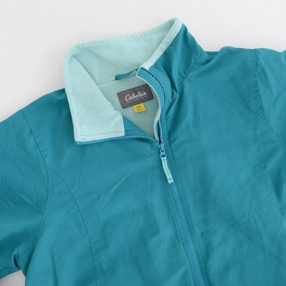 Cabela's Teal Windbreaker with Fleece Lining Jacket Size  XLarge - Picture 12 of 13